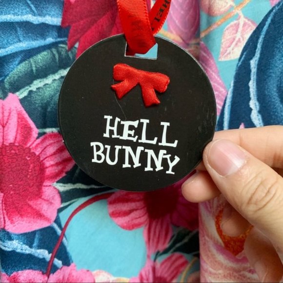 NWT Hell Bunny Nostalgic Awe A-Line Skirt Tropical - Picture 7 of 8